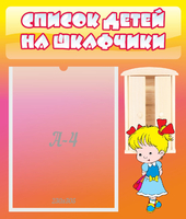 Стенд "Список детей на шкафчики" №6 - «globural.ru» - Кузнецк
