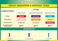 Таблица Окраска индикаторов в различных средах 1000*1400 винил - «globural.ru» - Кузнецк