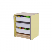 Одинарный модуль для хранения игрушек из коллекции мебели «НЕГА» (цвет желтый) - «globural.ru» - Кузнецк