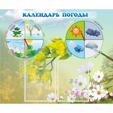 Стенд "Календарь погоды" с 2 карманами - «globural.ru» - Кузнецк